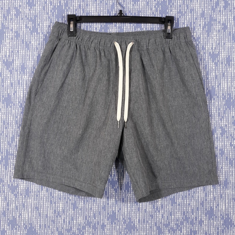 Fair Harbor Shorts Mens Large Inseam 8 Gray Elastic Waist Lined Gym Workout